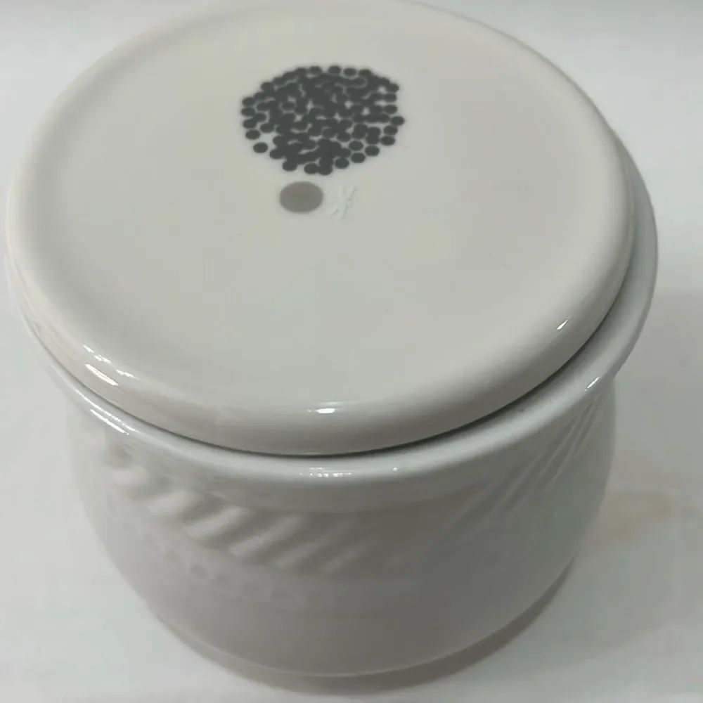 Gibson Housewares Vintage Stoneware Canister Crock Sugar Bowl With Lid 3 1/2 In